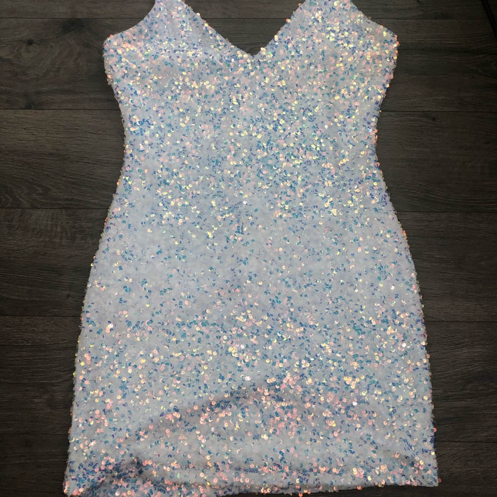White Sequence Dress